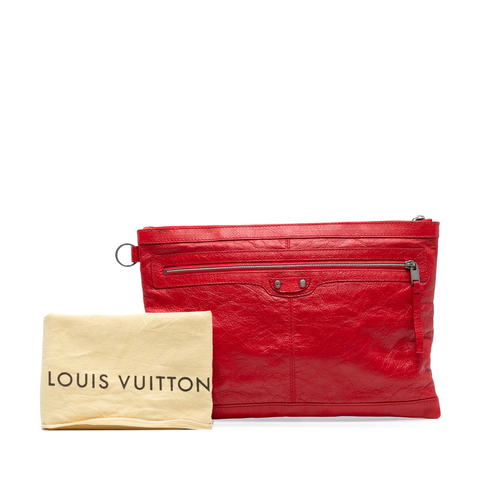 Pre-Loved Balenciaga Lambskin Motocross Classic Clip L Clutch - Picture 8 of 8